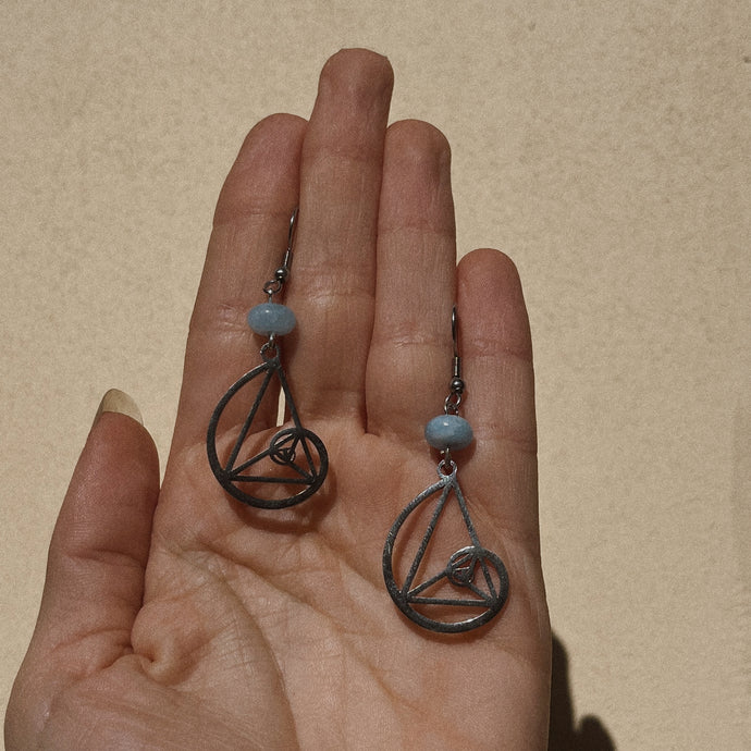 Aquamarine Fibonacci Earrings 🌀