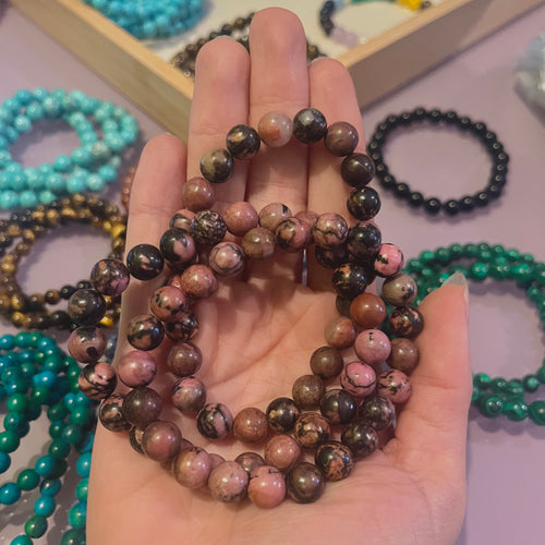 Rhodonite Beaded Bracelet 💖